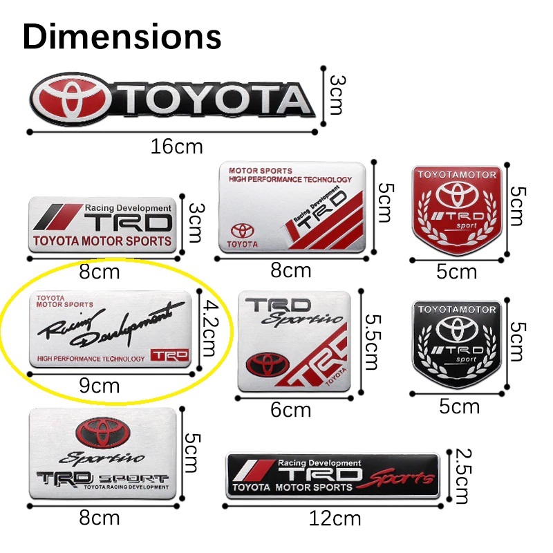 【送料込】TRD SPORT エンブレムプレート 縦4.2cm×横9cm アルミ製 TOYOTA トヨタ 6　　　_画像2