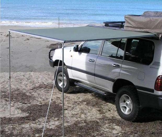 タープ テント 車用 カーサイドオーニング  サンシェード キャンプ 車中泊 アウトドア  カーサイドタープ グレーの画像4