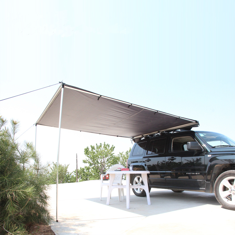 タープ テント 車用 カーサイドオーニング  サンシェード キャンプ 車中泊 アウトドア  カーサイドタープ グレーの画像1