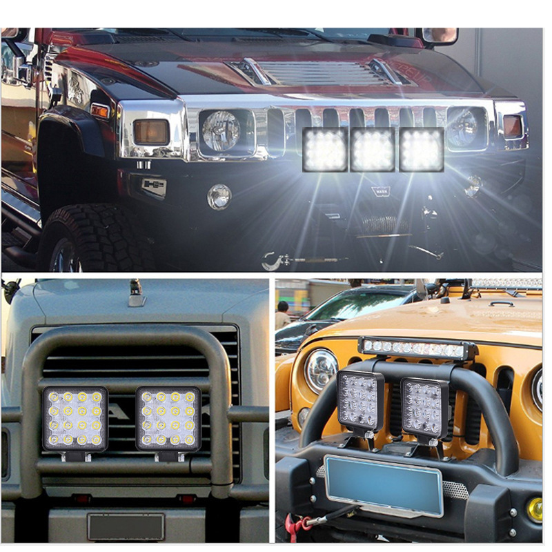 LED рабочее освещение 48W рабочее освещение 12V/24V двоякое применение 16 лампа фары прожекторное освещение водонепроницаемый пыленепроницаемый . свет высокая яркость противотуманая фара спот наружный пассажирский лампа грузовик самосвал 
