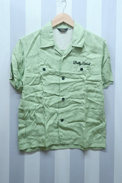 at2506/フラットヘッド BLACK MINT 半袖レーヨンボーリングシャツ THE FLATHEAD 送料200円 _画像1