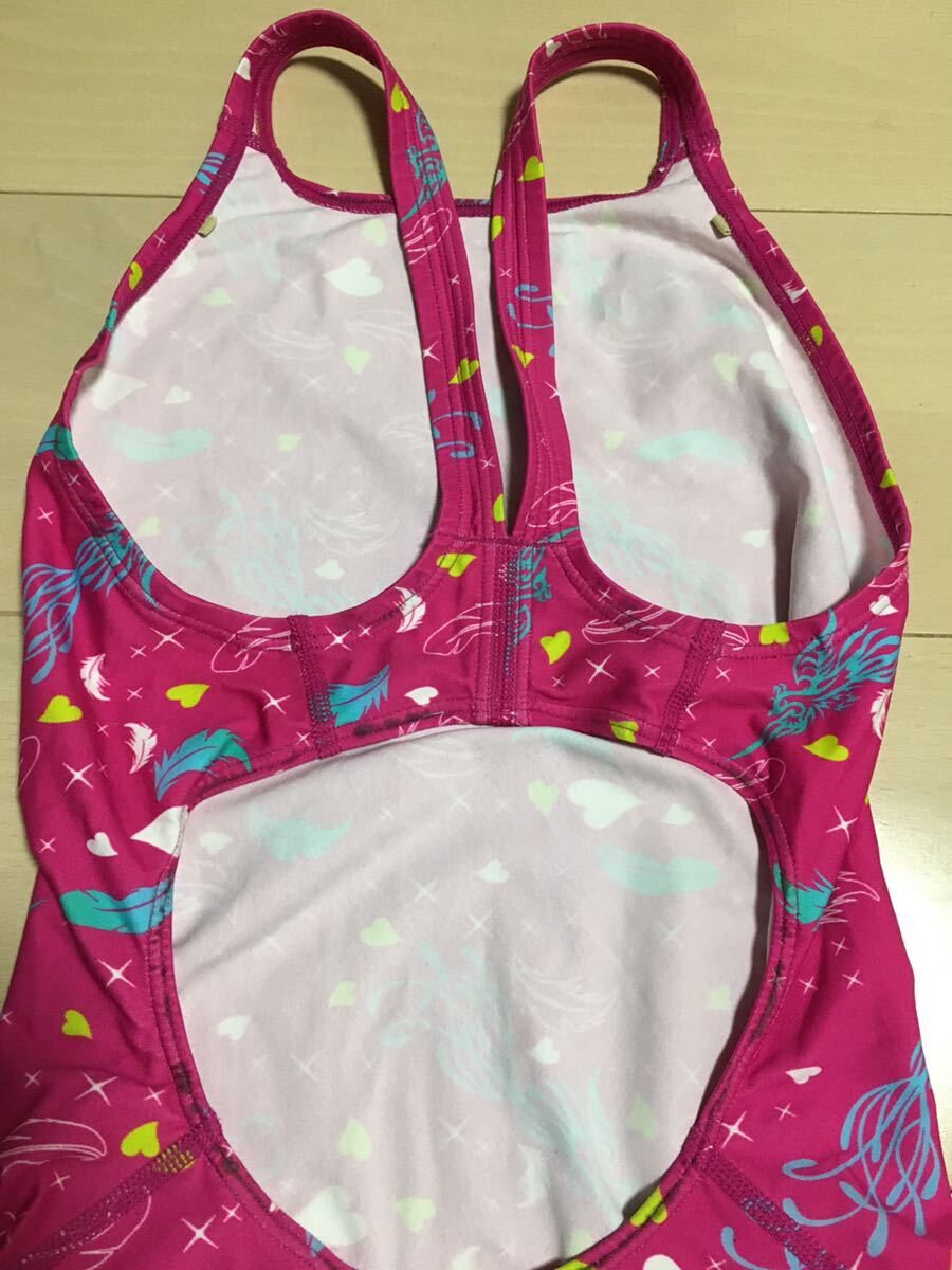 .. swimsuit MIZUNO Mizuno One-piece high leg type for girl lady's pink cleaning settled S size with defect 