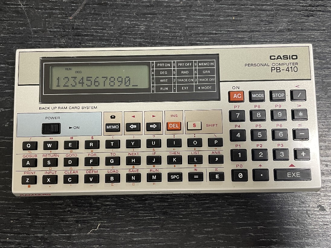 動作OK★カシオ CASIO PB-410 ポケットコンピューター 計算機 当時物 ポケコン 電卓_画像2