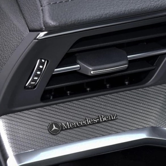 Mercedes Benz メルセデスベンツ AMG アルミ エンブレム プレート バッジ ステッカー シルバー/ブラック mの画像4