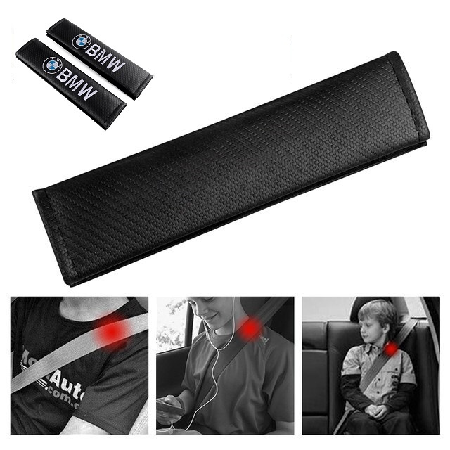 2 piece set BMW Be M Dub dragon carbon fibre seat belt pad seat belt cover shoulder pad Logo embroidery c