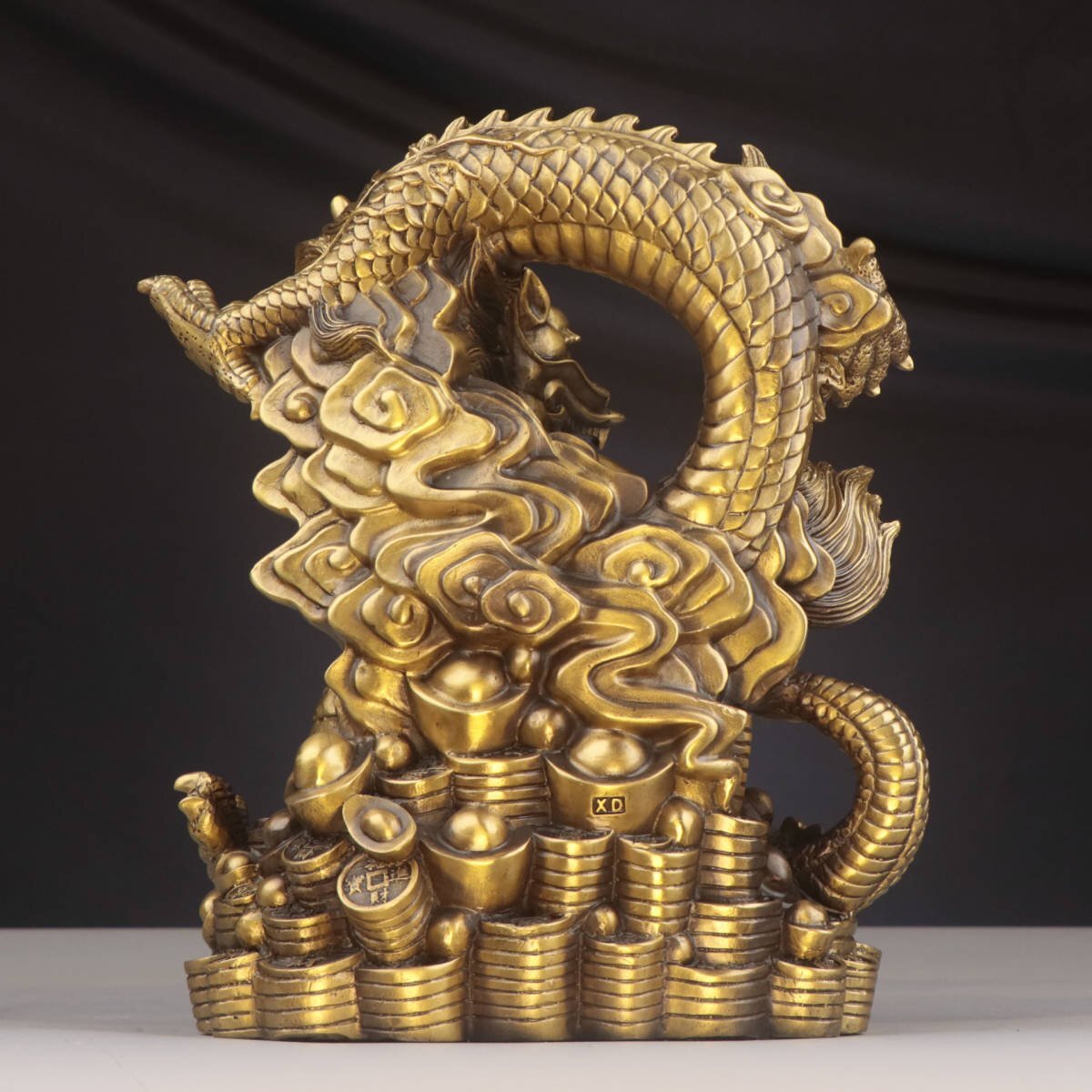 新品！銅置物 龍 風水 置物 開運 龍置物 龍の縁起物置物 高27cm_画像4