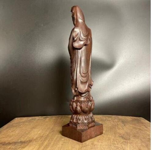  new goods * Buddhism fine art Buddhist image .. tree carving . sound bodhisattva . sound . image ornament precise sculpture height 29cm