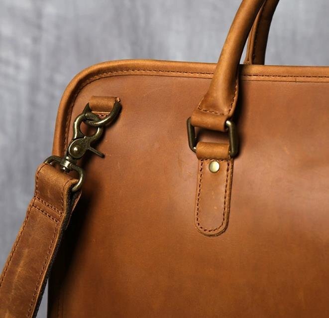 * new arrival * Vintage men's shoulder bag, LAP top bag, cow leather briefcase, commuting 
