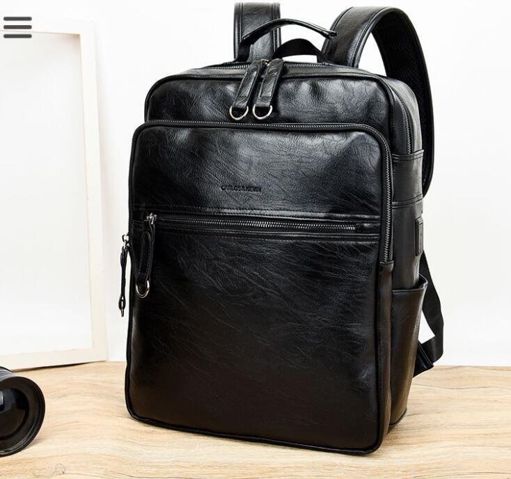  new model high class * cow leather shoulder bag man rucksack laptop bag original leather travel 