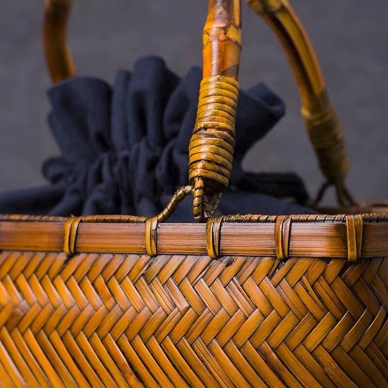  beautiful goods * bamboo braided up basket back handmade basket stylish shopping basket storage bag pretty new goods 