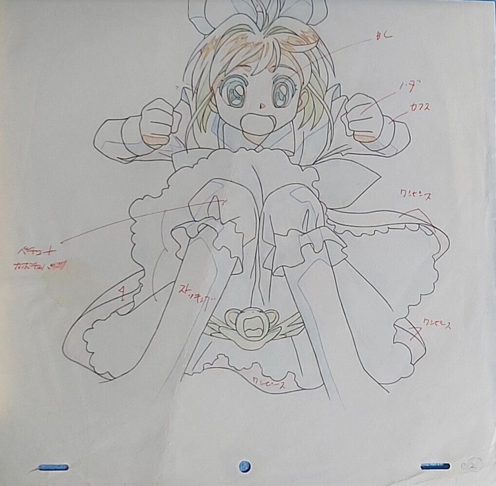  Cardcaptor Sakura исходная картина . цифровая картинка ( Alice Sakura & пингвин великий )Cardcaptor Sakura Anime Genga & Cel(Sakura in Alice & penguin Cel).