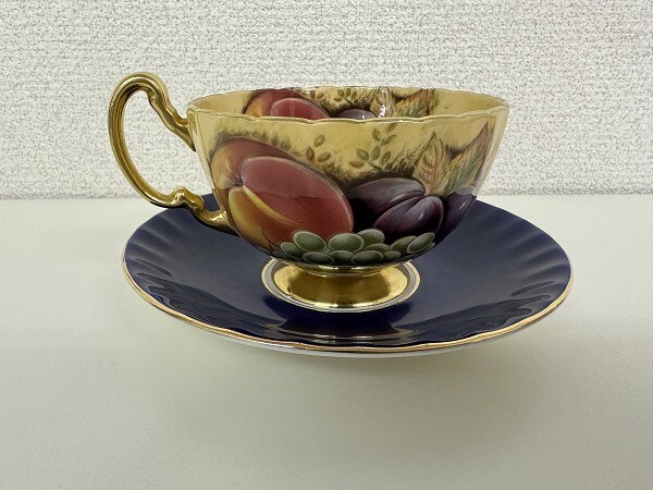 H095-X1-218 AYNSLEY Aynsley cup & saucer fruit present condition goods ①