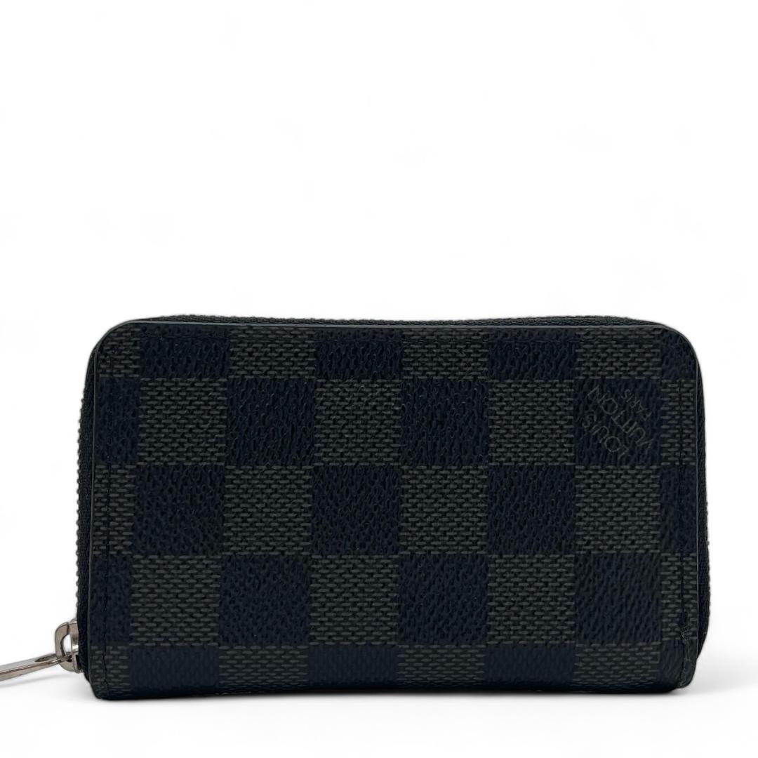 ★☆【上美品!!】ルイヴィトン Louis Vuitton ダミエ グラフィット 黒 コインパース 小銭入れ ジッピー メンズ 財布 N63076☆★_画像3