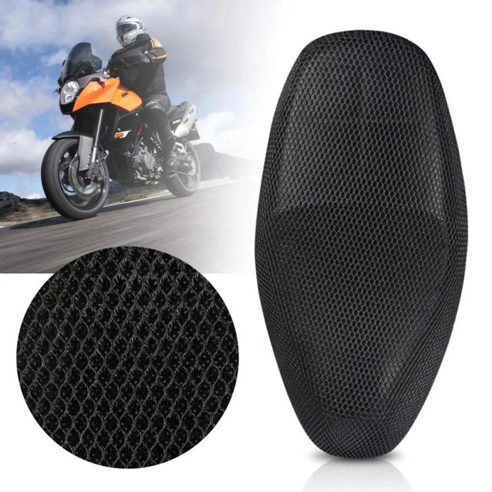 オートバイ バイク 2輪 モーターサイクル シートカバー 保護 補修 クッションカバー 1ピース 3Dメッシュ 断熱 ユニバーサル_画像2