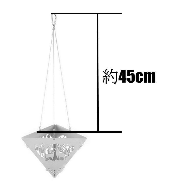 吊り下げ焚き火台 キャンプファイヤー 焚き火台 ステンレス製 鹿デザイン 鋼線吊り縄 軽量頑丈 460g アウトドア 野外 登山_画像5