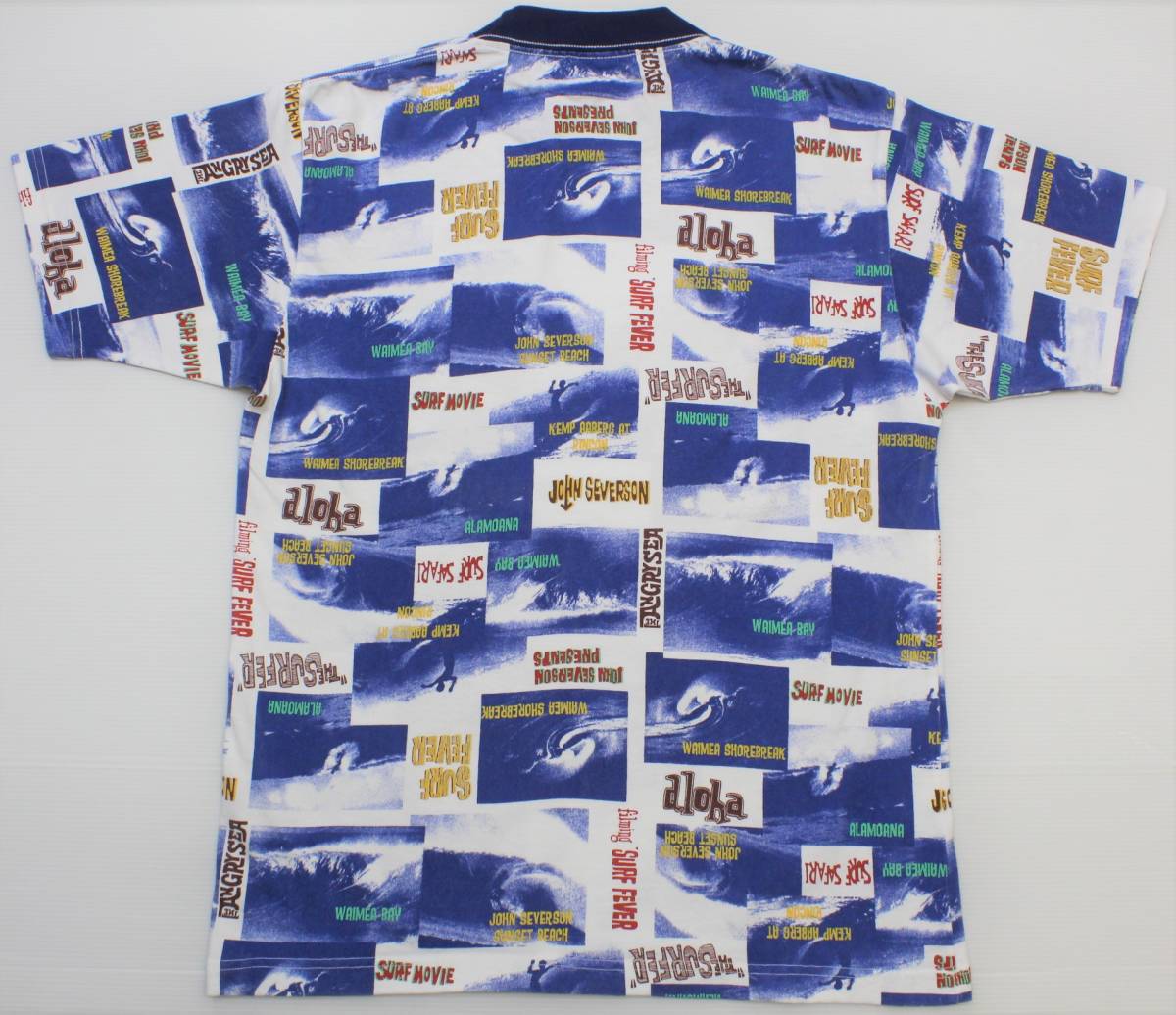 YTS63東洋Lジョンセバーソン 寫真 転寫 ワイメア サンセット アラモアナ 総柄 リンガー 半袖TシャツUSA制SUN SURFサンサーフJ(rèn)ohn Severson