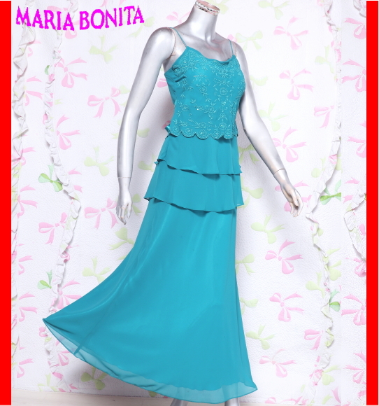 カラードレス　MARIA BONITA　キャミドレス　ロングドレス　発表会　舞台衣装　中古　USA_画像1
