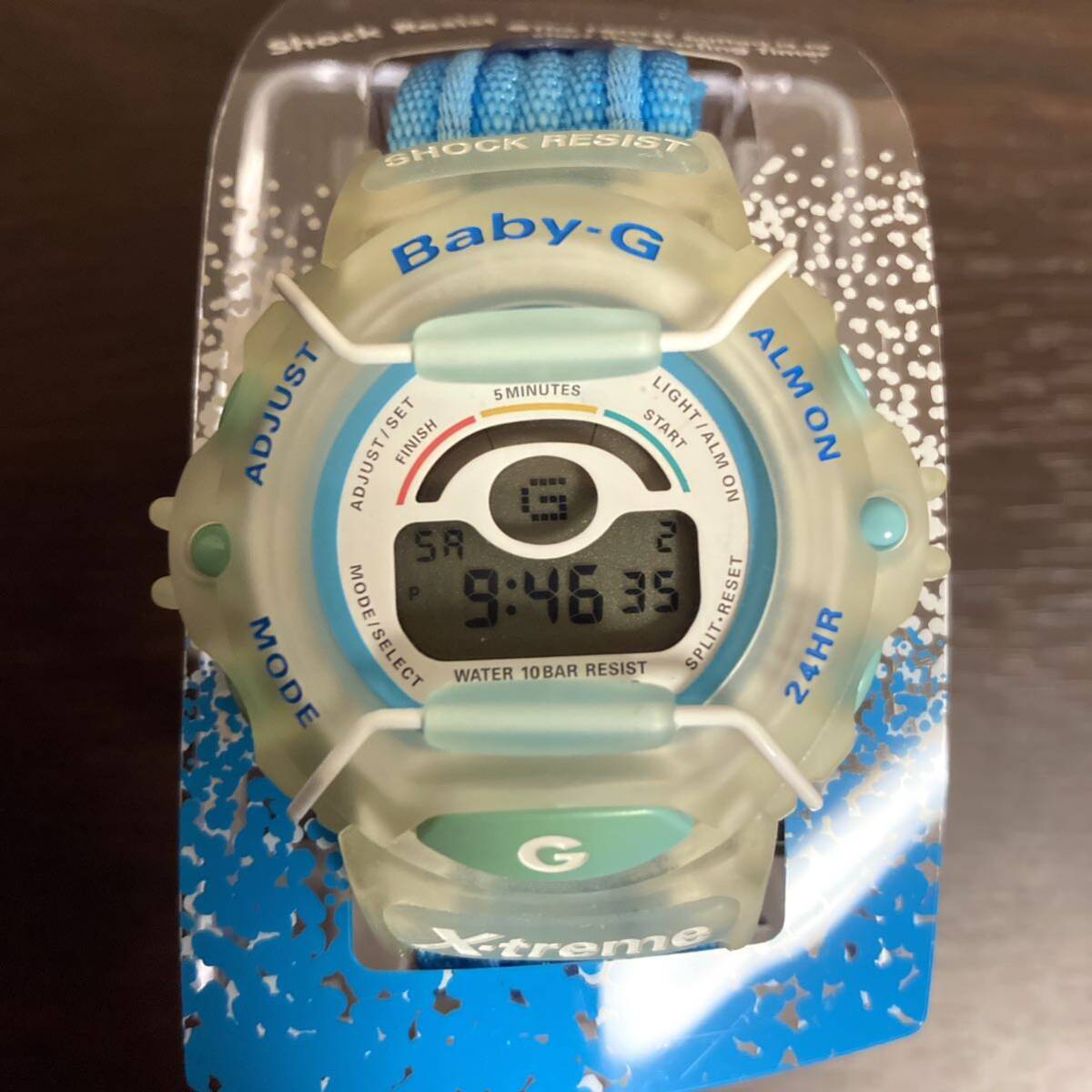 美品 CASIO カシオ Baby-G ベビージー Xtreme アクアブルー BG-340XSV-2BT ※電池交換済 クオーツ デジタル 腕時計 20気圧防水の画像2