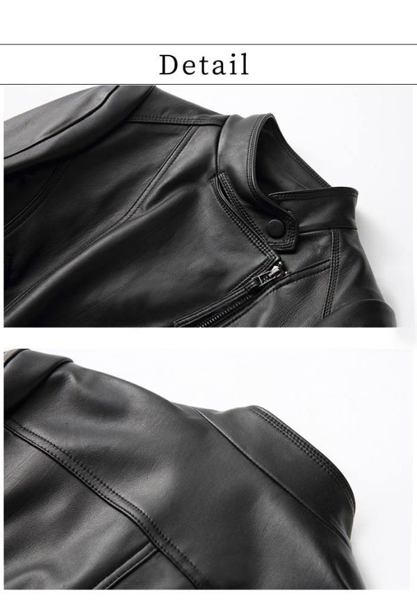  Ram leather jacket original leather lady's blouson ram leather leather jacket rider's jacket outer Short jacket yd296 black XL