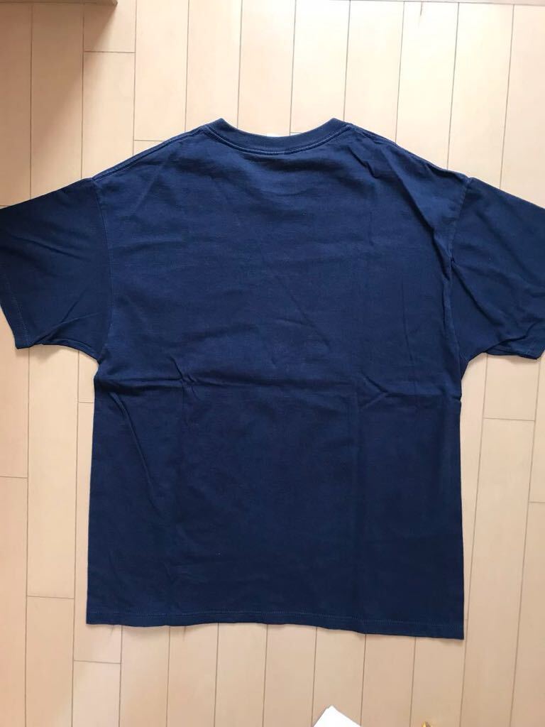 USA производства Anne Bill anvil Vintage Vintage футболка America производства б/у одежда вышивка бирка American Casual одноцветный темно-синий XL размер 