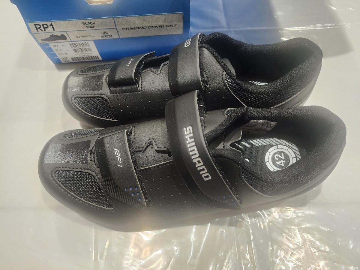 [541]* новый товар * Shimano *SPD-SL обувь *RP-1* черный *26.5cm*EUR42*US8.3*SPD для страховочный клинок . установка возможность * наружная коробка . изношенность . - *