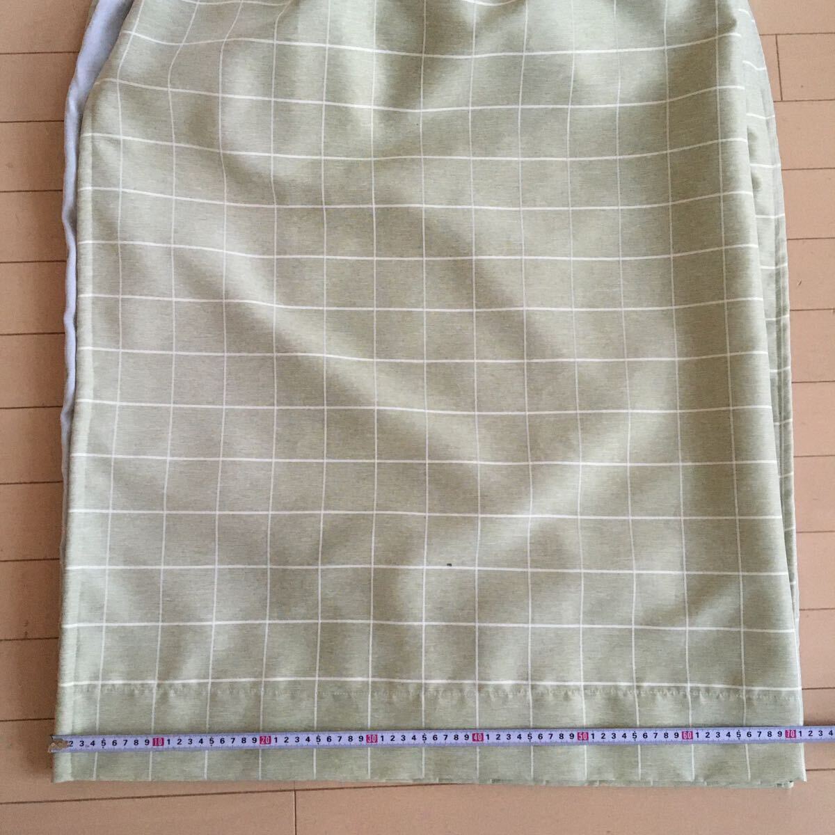 デザインカーテン 遮光 プリントカーテン グリーン 緑 カーテン コーナン 約100×約100×2枚 タッセル 遮光カーテン _画像8