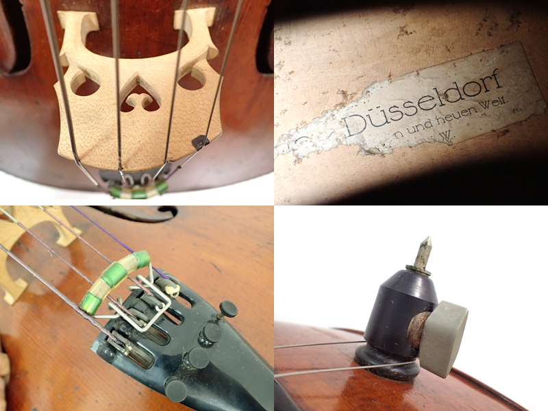 570[ прямые продажи ] Old german виолончель Dusseldorf 4/4 годы не подробности виолончель смычок жесткий чехол имеется 