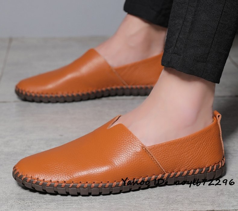  новый товар ★... мех   мужской   вождение  обувь   ... создание    высококачественный  воловья кожа  ...  мужской  обувь    легкий (по весу) 　 воздухопроницаемость   комфорт  ... обувь   коричневый  25.5cm
