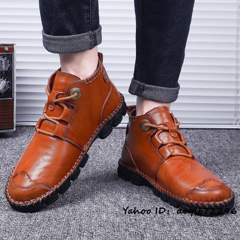  новый товар   ходьба   обувь    мужской  ... обувь   воловья кожа   кожа  обувь   ...  ботинки  ... редко встречающийся   на улице    легкий (по весу)   воздухопроницаемость   отличный    коричневый  25.5cm