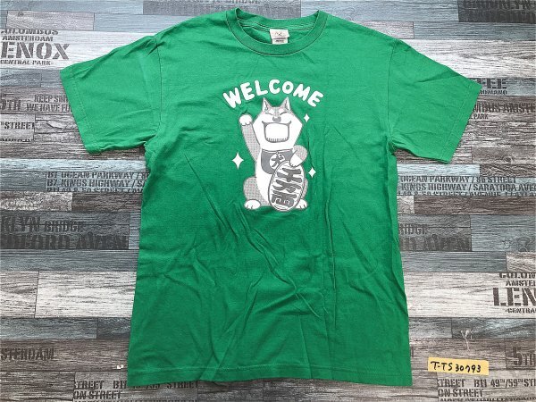 いとしのムーコ メンズ まねきムーコ プリント 半袖Tシャツ M 緑_画像1