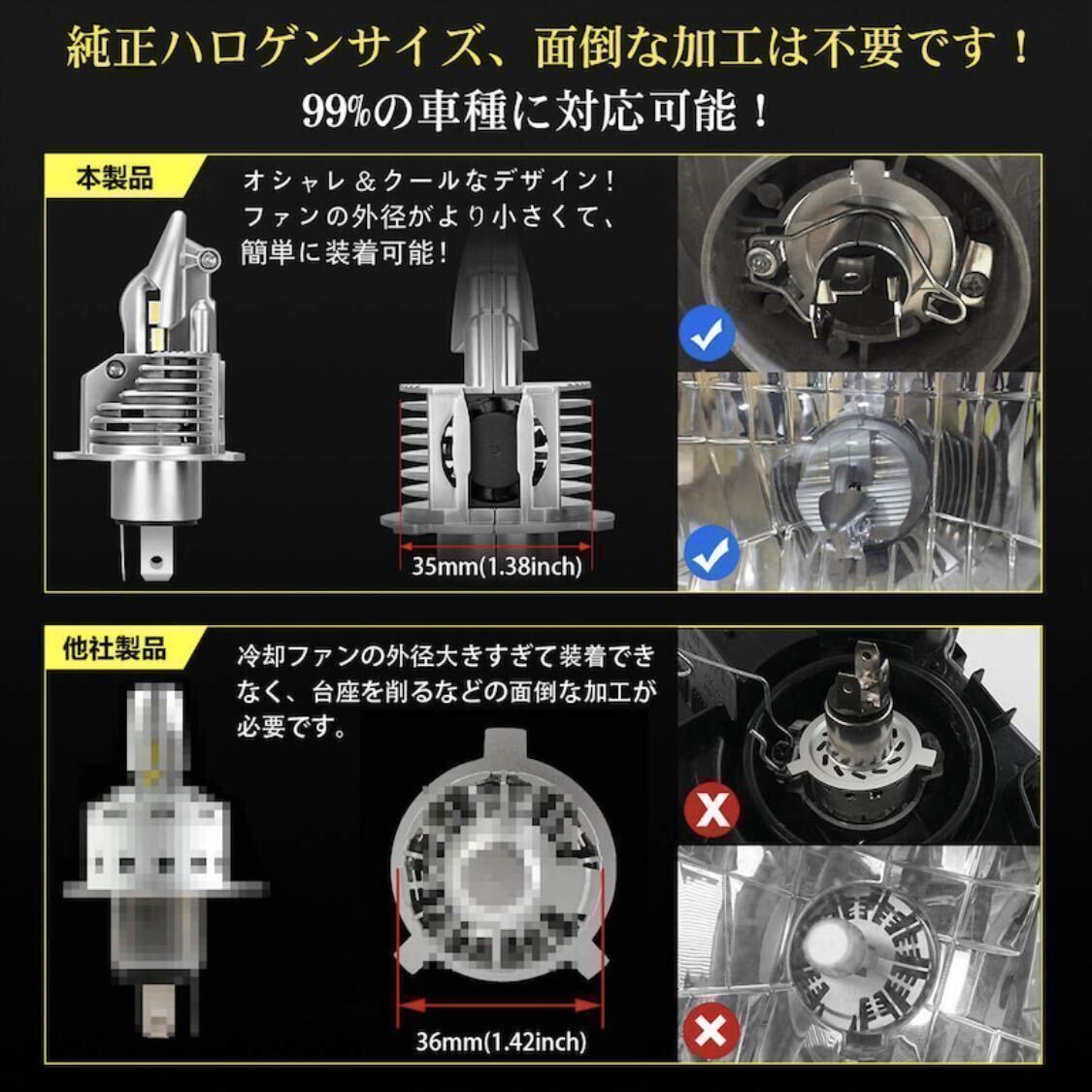 H4 LED head light recent model valve(bulb) foglamp car Hi/Lo 16000LM Toyota Honda Suzuki Nissan Subaru Mitsubishi Mazda vehicle inspection correspondence white #H4/c