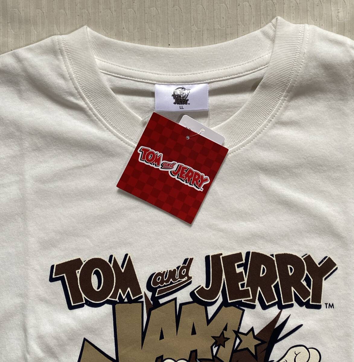 半袖Tシャツ LLサイズ TOM&JERRY/トム&ジェリー ホワイト色系!!!!未使用品_画像2