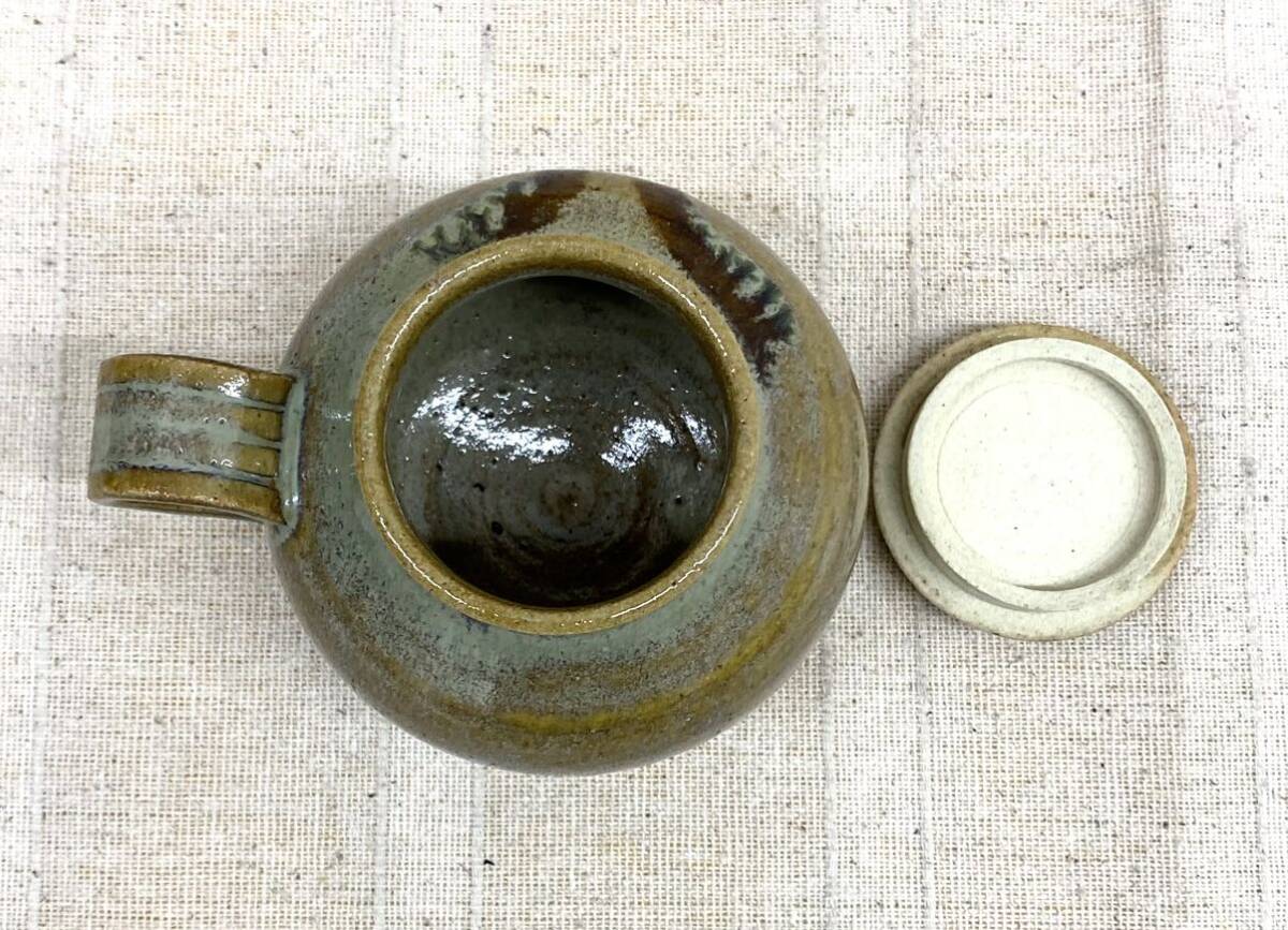 〈N761〉 茶道具 茶入 西峯窯 雅司造 茶器 煎茶道具 紙箱入 口径約4.5cm 高さ約6.5cm 最大部直径約7.8cm アンティークの画像5