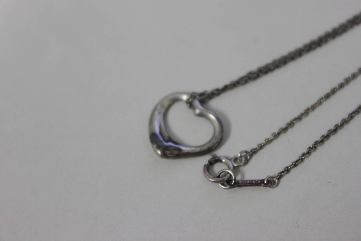 0 secondhand goods storage goods Tiffany & Co. JP Tiffany Open Heart necklace accessory silver SV925 length 42cm/ super-discount 1 jpy start 