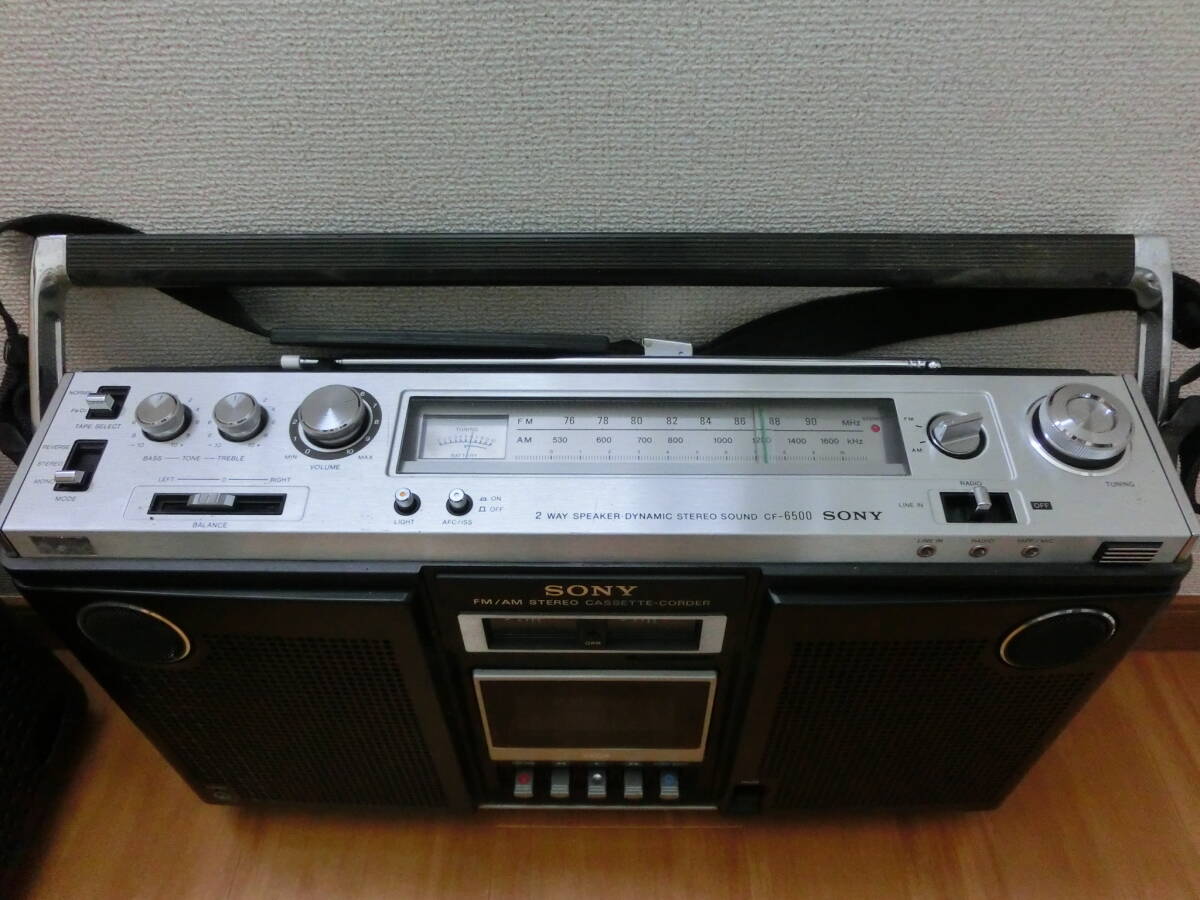  secondhand goods storage goods operation not yet verification SONY Sony stereo radio cassette ko-da- radio-cassette audio equipment Showa Retro CF-6500/ super-discount 1 jpy start 