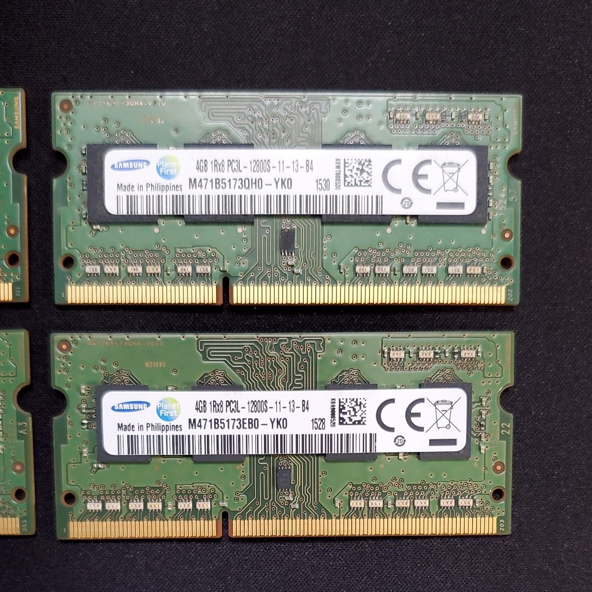 SAMSUNG ノートパソコン用DDR3 4GBメモリ 4枚セット【中古】メモリ診断済み異常なし