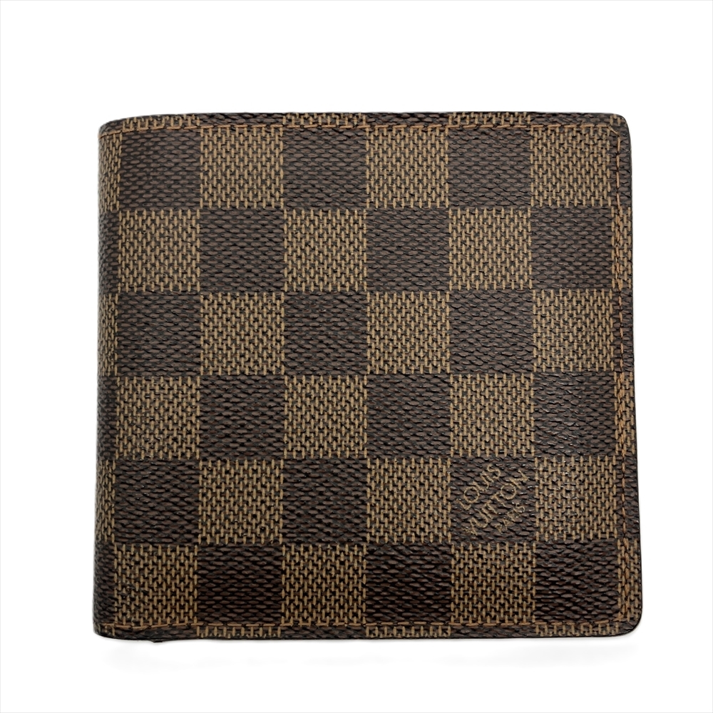 ルイヴィトン LOUIS VUITTON ポルトフォイユ マルコ 二つ折り財布 ダミエ エベヌ N61675 CA0057 コンパクトウォレット_画像1