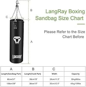 パンチバッグ LangRay サンドバッグ ボクシング 多層耐久PU材質 散打 体鍛え フィットネス 格闘技 気分転換 ストレス解_画像6