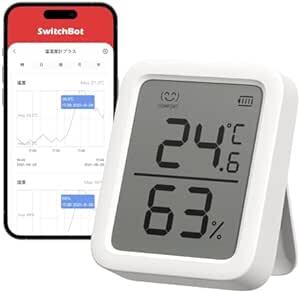 SwitchBot 温湿度計プラス Alexa 温度計 湿度計 - スイッチボット スマホで温度湿度管理 デジタル 高精度 コンパ_画像1