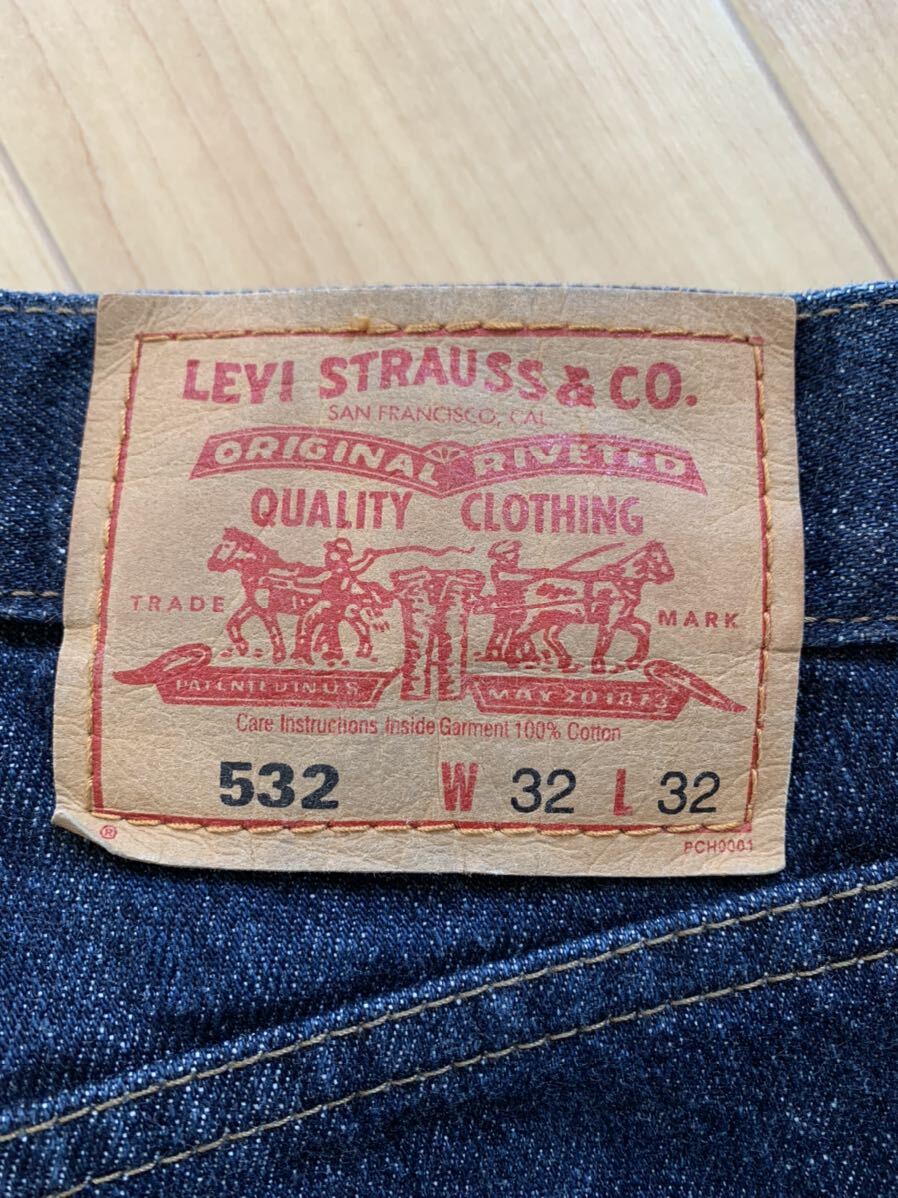  濃紺 Levi’s リーバイス W32 ストレート メンズ ジーパン 532 デニム ヴィンテージ 501 の画像3