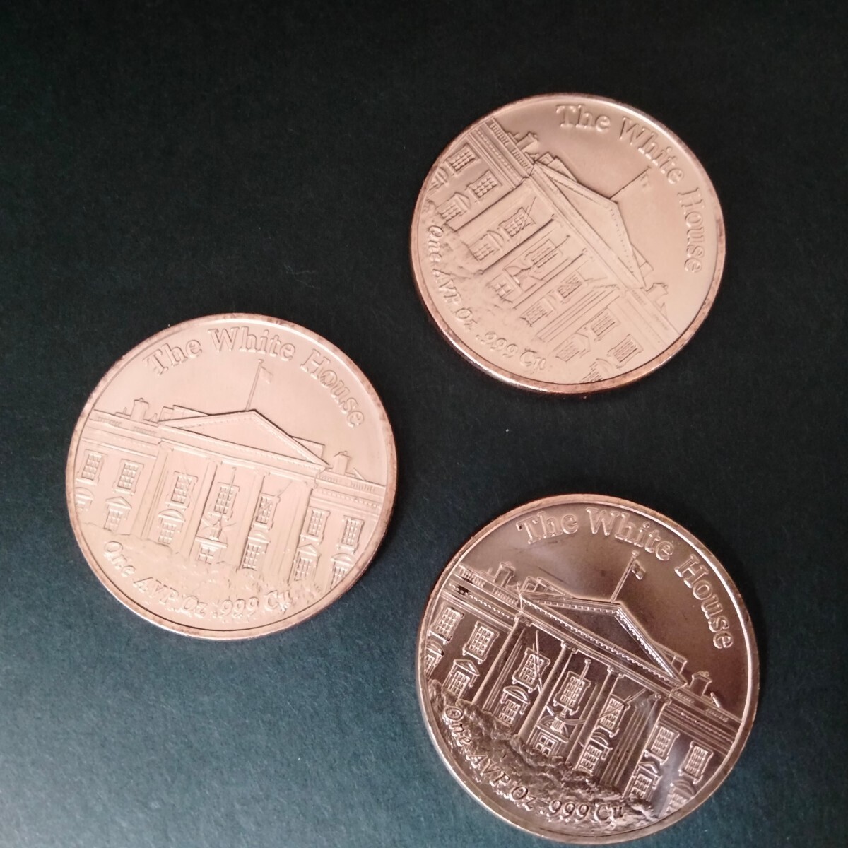 レア品　トランプ 銅貨 ラウンド 1オンス 純銅コイン　3枚セット_画像7