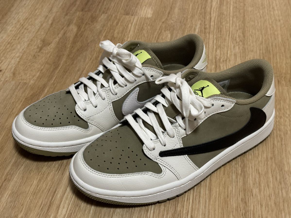 Travis Scott Nike Air Jordan 1 Low Golf NRG Neutral Olive 25.5 _画像1