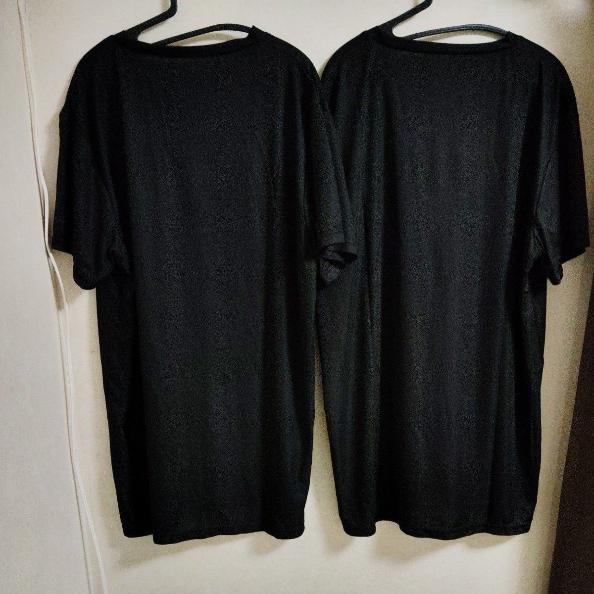 新品　XXL メンズ　tシャツ　半袖　黒　ブラック　2枚セット　未使用　ビッグサイズ　大きいサイズ　速乾　ドライ　クルーネック　