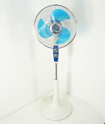 * Vintage / Showa Retro [ large electric fan ]F-K351C 35 centimeter stand . Matsushita electro- vessel National 3 sheets wings sen hot water blue beautiful goods ②*