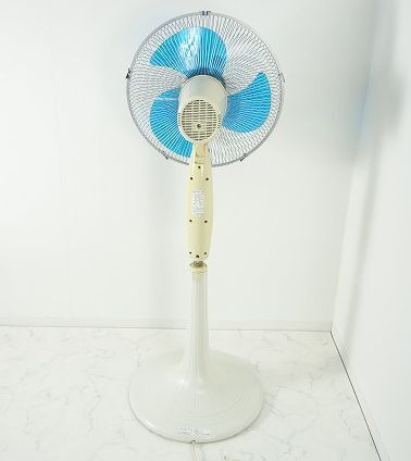 * Vintage / Showa Retro [ large electric fan ]F-K351C 35 centimeter stand . Matsushita electro- vessel National 3 sheets wings sen hot water blue beautiful goods ②*