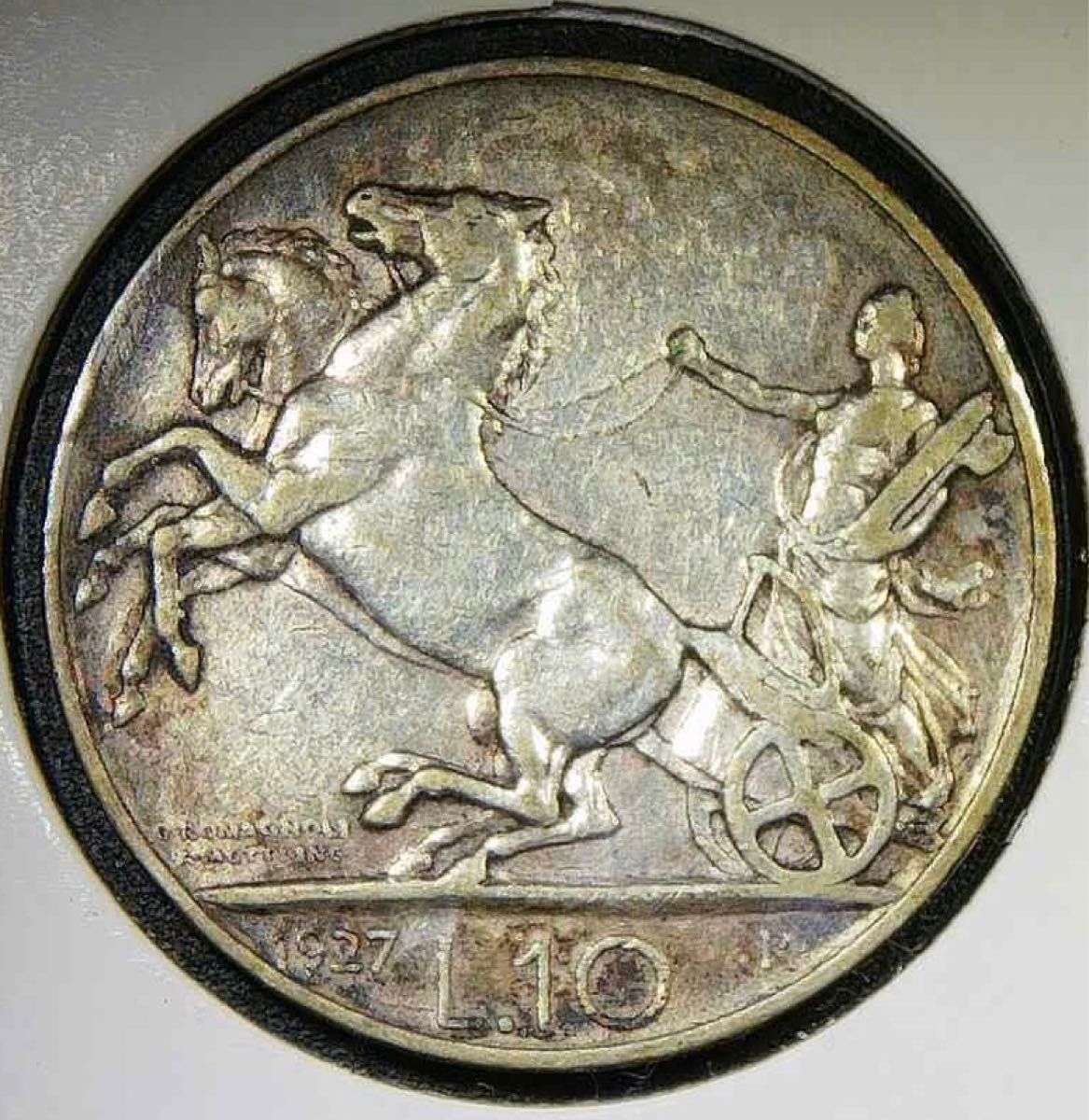 1927年 イタリア 10 Lire 銀貨