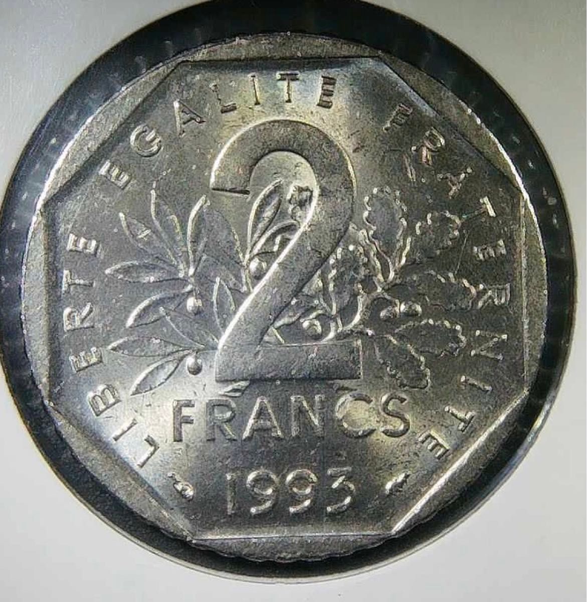 1993年 フランス 2 Francs 白銅貨