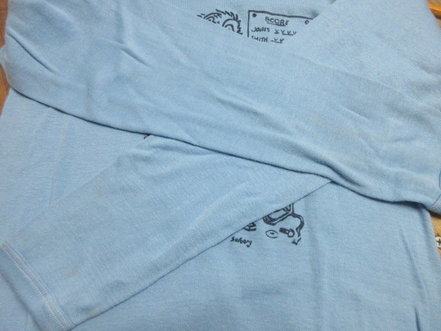 70s USA製　Tシャツ 水色　長袖　キャラクター　レディース　vintage　ビンテージ　アメリカ古着　sy3424_画像6