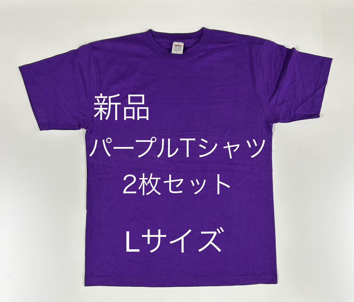 ＊残りわずか＊送料込み＊新品プリントスターパープルTシャツ2枚セット＊Lサイズ＊紫色_画像1