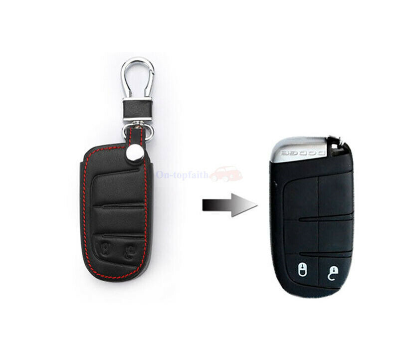  immediate payment possibility Jeep Cherokee / Grand Cherokee / renegade leather / leather keyless smart key case 2 button red stitch free shipping 